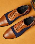 New Arrival Formal Business Shoes Men Vitage Design Leather Oxford Brogue Leather Shoes Mens Dress Shoes Big Size  Men