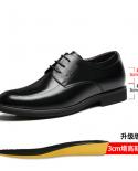Men Black Height Shoes Heightening Shoes Leather Shoes Elevator Shoes Height Increase Shoes Height Increase Insole 68cm