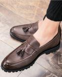 Men Brogue Moccasins Dress Shoes Formal Business Oxfords Shoes For Men Italian Brand Men Leather Flats Driving Shoes  Fo