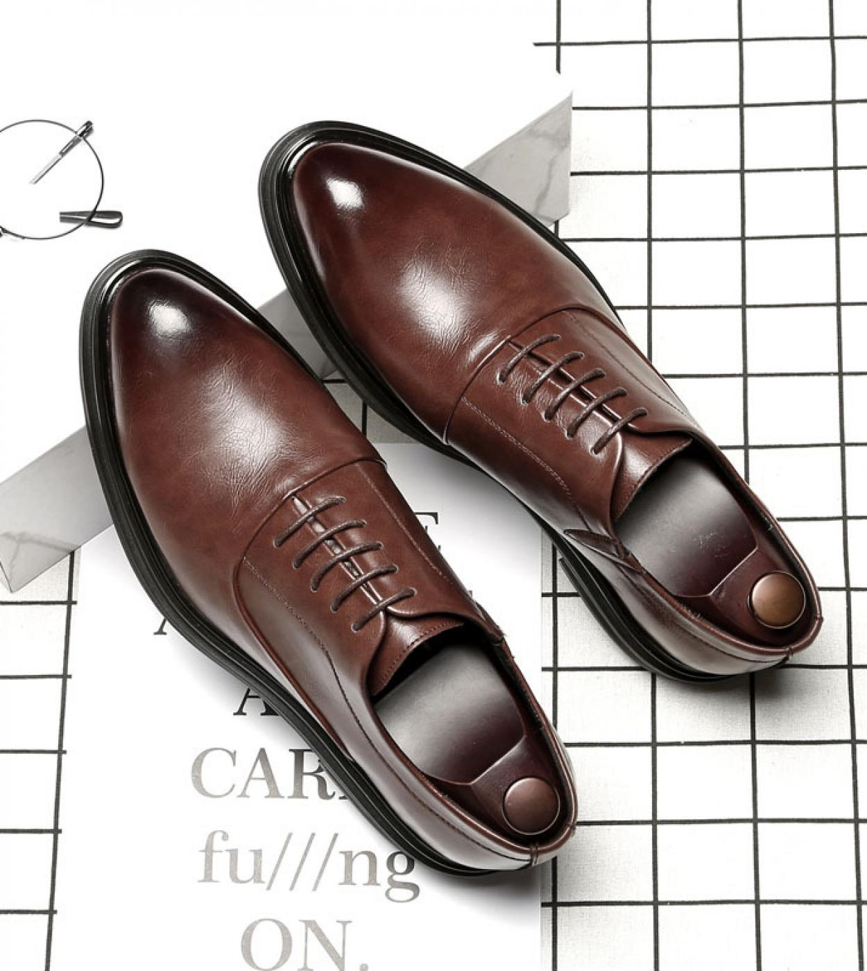 Mens Dress Shoes Oxfords Business Office Pointed Black Brown Laceup Mens Formal Shoes Wedding Shoes  Mens Dress Shoes