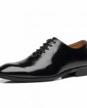 Oxford Mens Dress Shoes Formal Business Lace Up Full Grain Leather Minimalist Shoes For Men  Newformal Shoes