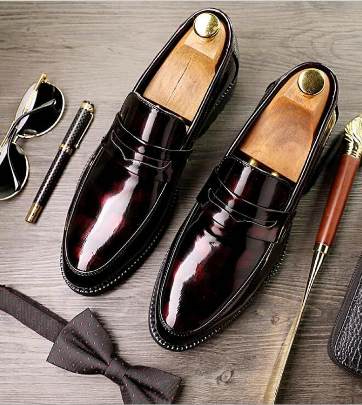 New Mens Loafers Leather Business Office Wedding Shoes Man Dress Shoes Wedding Moccasin Party Footwear Oxfords Shoes 96f