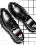 Big Size New Fashion Men Black Business Formal Dress Shoes Loafers Men Wedding Shoes Leather Oxfords Pointed Toe Shoes 4