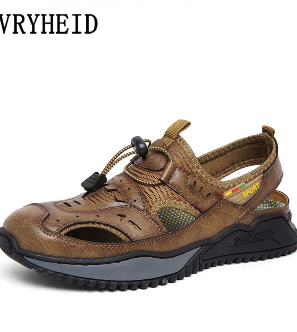 Vryheid Genuine Leather Mens Sandals 2022 Summer New Men Beach Wading Shoes Soft Comfortable Outdoors Sport Casual Hiki