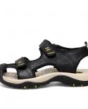 Vryheid Men Sandals Genuine Leather Closed Toe Fisherman Beach Shoes Hiking Outdoor Non Slip 2023 Summer Sport Platform 