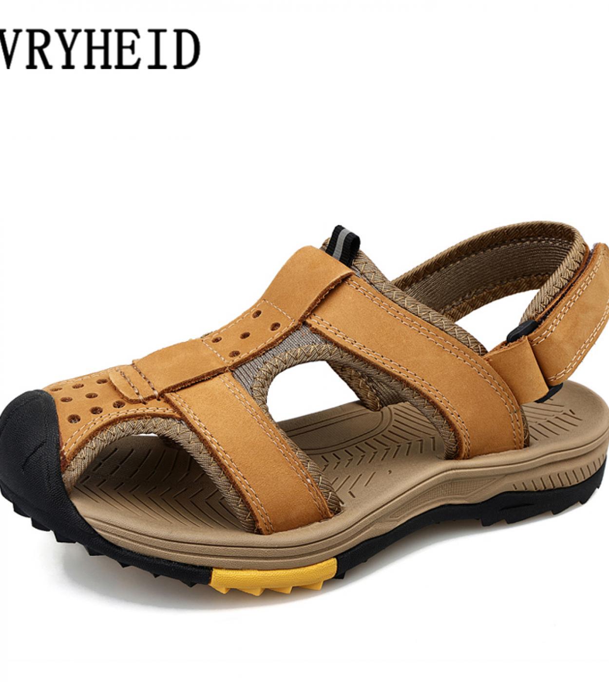 Vryheid Summer Mens Sandals Genuine Leather Gladiator Men Beach Wading Shoes Soft Comfortable Outdoors Sport Casual Hik
