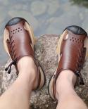 Vryheid, novedad de verano, sandalias para hombre, zapatillas de cuero genuino, zapatos para vadear en la playa, antideslizantes