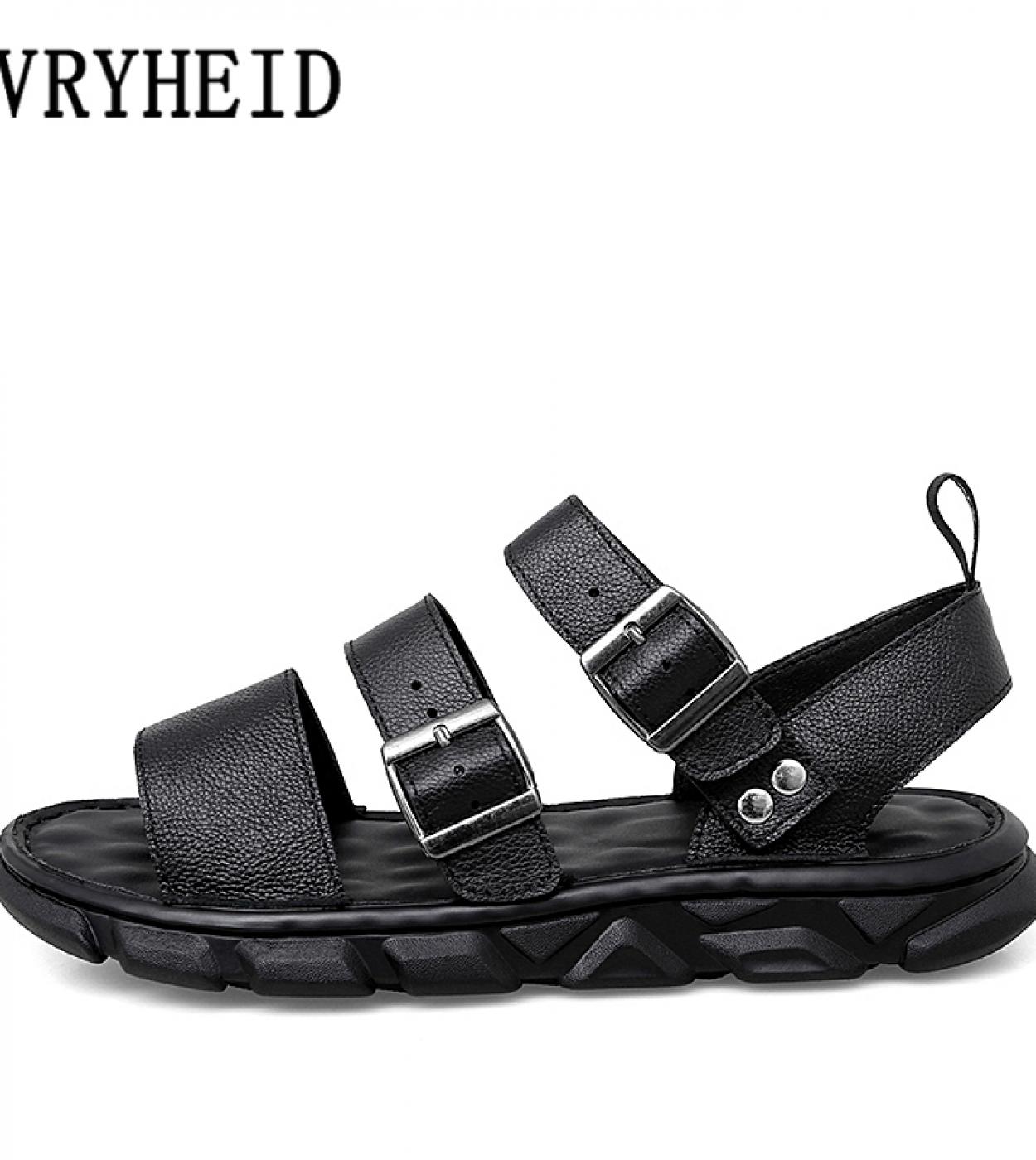 Vryheid New Summer Mens Sandals Genuine Leather Luxury Beach Wading Shoes Nonslip Outdoors Sport Casual Fashion Designe