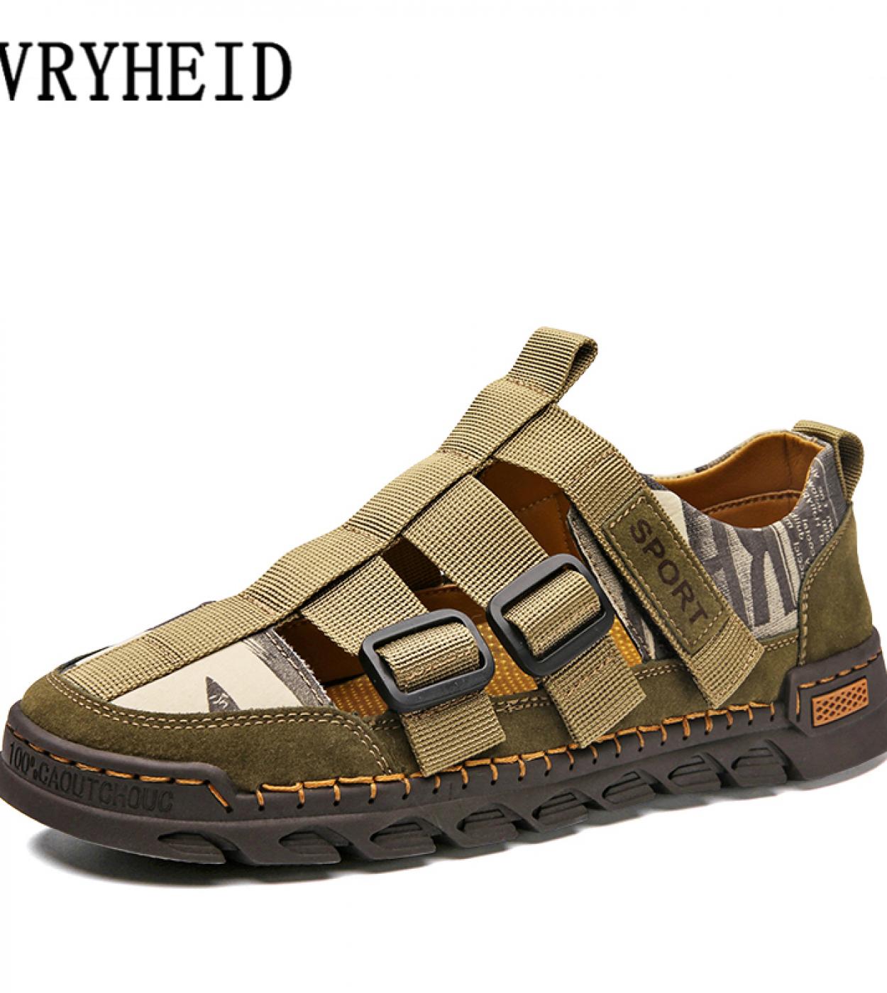 Vryheid tamaño grande 3848 verano al aire libre zapatos de hombre malla cuero hombres sandalias para hombre zapatos casuales agu