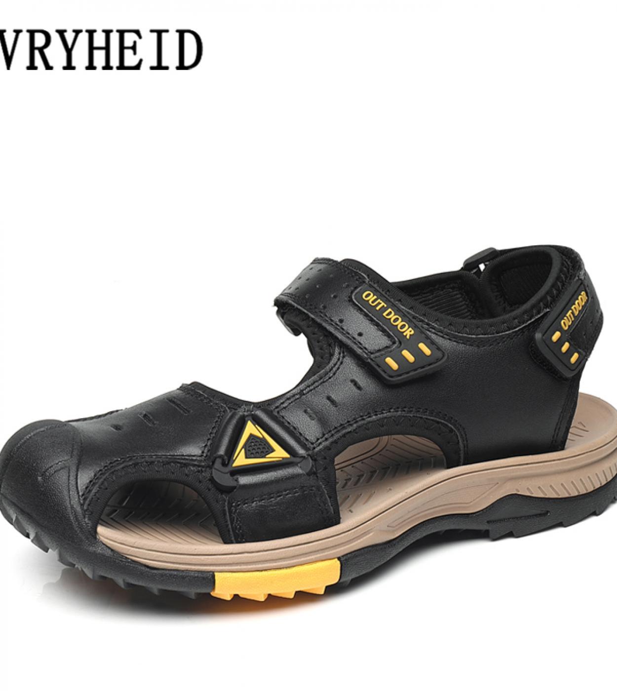 Vryheid, sandalias de plataforma de verano para hombre, zapatos de playa de lujo de cuero genuino, zapatos antideslizantes, cómo