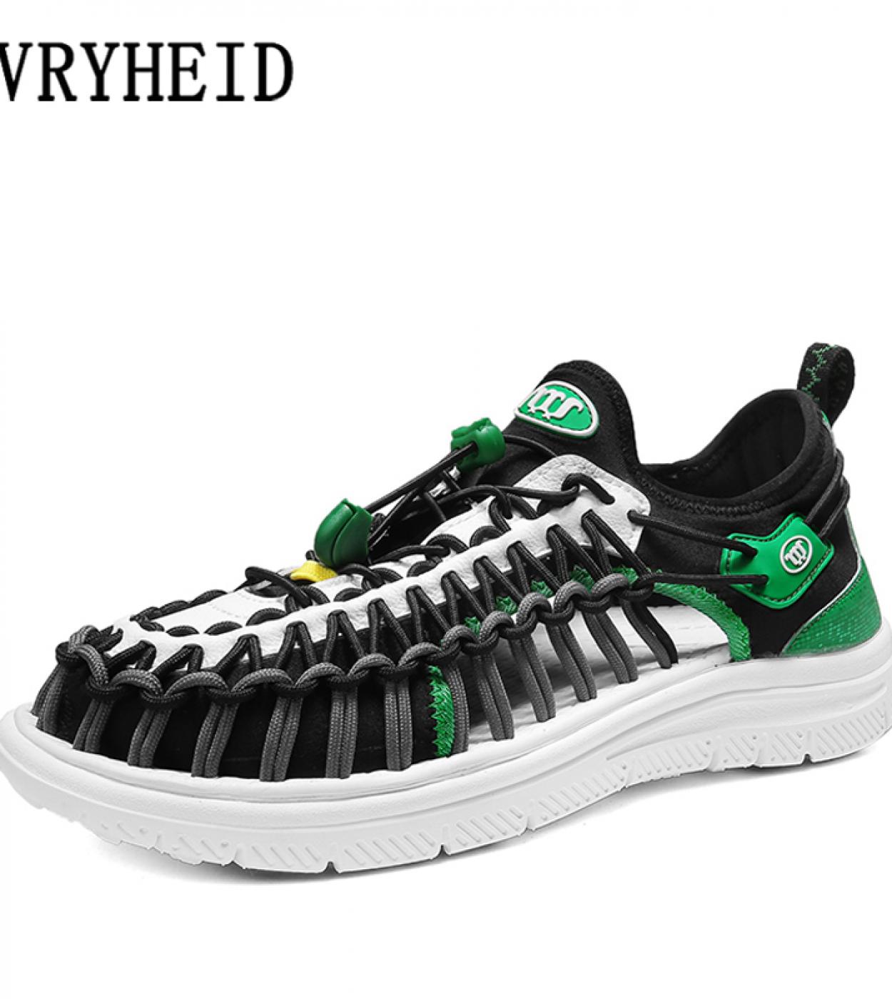 Vryheid, sandalias de verano para hombre, diseño de tejido hecho a mano a la moda, zapatos de playa informales transpirables, sa