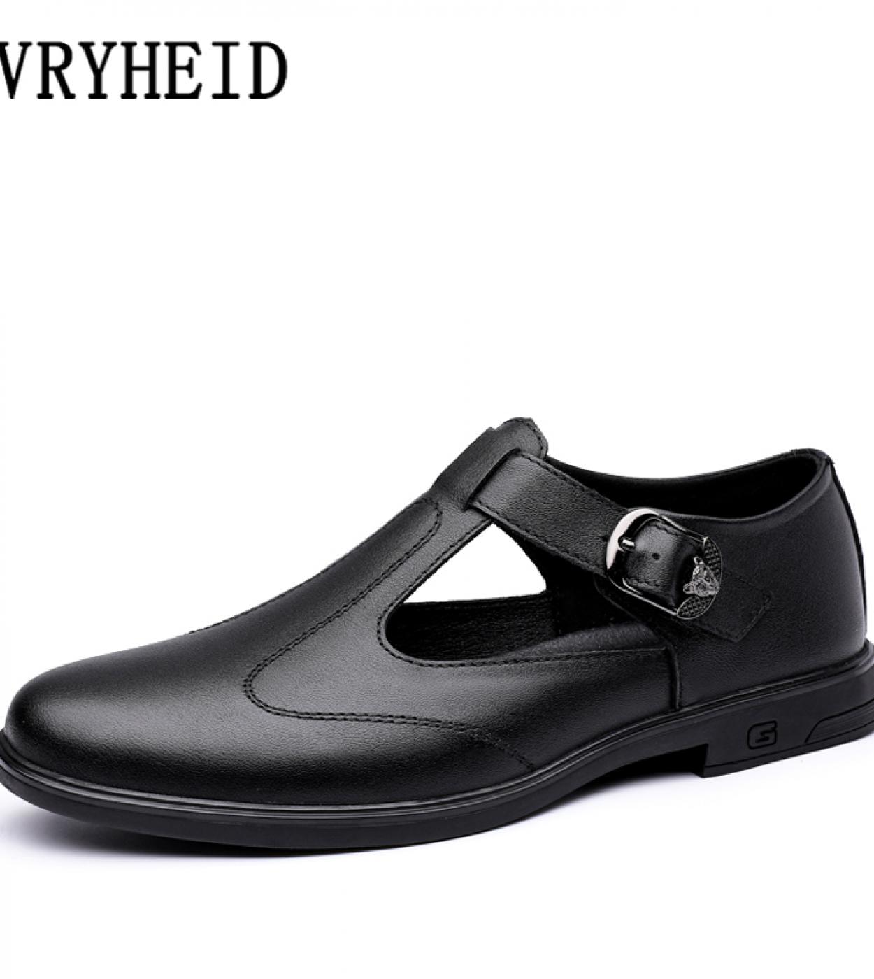 Vryheid, sandalias de verano de cuero genuino para hombre, zapatos casuales transpirables para playa al aire libre para hombre, 