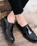 Jumpmore Fashion Glossy Leather Men Shoes Luxury Brand  Casual Slip On Loafers Men Bullock Driving Shoe Size 3848  Leath