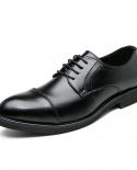Jumpmore  Fashion Classic Men Office Shoes Black Pointed Toe Leather Men Dress Shoes Flats Men Business Shoes Size38 48m