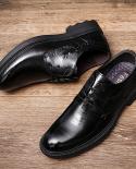 Jumpmore  Business Men Lace Up Leather Shoes Men Casual Shoes British Formal Dresses Evening Party Wedding Shoes Size 38
