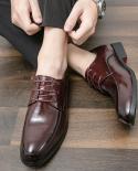 Jumpmore Pointed Toe Leather Shoes Casual Leather Shoes Solid Color Men Shoes Size 38 44mens Casual Shoes