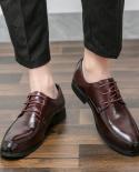 Jumpmore Pointed Toe Leather Shoes Casual Leather Shoes Solid Color Men Shoes Size 38 44mens Casual Shoes