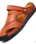 Summer Men Sandals Outdoor Slippers Leather Flip  Mens Leather Flip Flops Sandals  Mens Slippers  