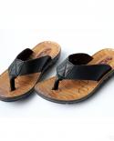 Summer Shoes Leather Mens Flip Flops Shoes Outdoor Beach Casual Flat Slippers Trend Flat Nonslip Clip Toe Sandalias Lar