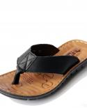 Summer Shoes Leather Mens Flip Flops Shoes Outdoor Beach Casual Flat Slippers Trend Flat Nonslip Clip Toe Sandalias Lar