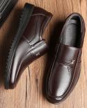 Shoes Business Casual New Mens Leather Patent Leather Shoe Breathable Soft Bottom Middleaged And Elderly Dad Dress Shoe