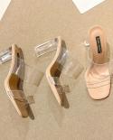 2023 Women Pvc Jelly Crystal Heel Transparent Sandals Women  Clear High Heels Summer Sandalias Pumps Shoes Zapatillas Mu