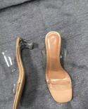 2023 Women Pvc Jelly Crystal Heel Transparent Sandals Women  Clear High Heels Summer Sandalias Pumps Shoes Zapatillas Mu