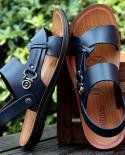 Mens New Summer Mens Opentoed Sandals Fashion Trend Beach Shoes Slippers Mens Sandals Mens Sandals Summer Leather San
