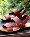 Mens New Summer Mens Opentoed Sandals Fashion Trend Beach Shoes Slippers Mens Sandals Mens Sandals Summer Leather San