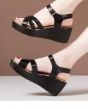 Womens Sandals Summer New Fashion Wedge Sandals For Middleaged Mothers High Heel Soft Soled Fashion Sandal For Outer We