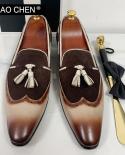 Mens Loafers Shoes Luxury Designer  Italian Genuine Leather Shoes Men  Italian  