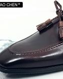 Zapatos de cuero de marca de lujo para hombre, mocasines con borlas en negro y marrón, zapatos de vestir clásicos para hombre, z