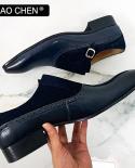 Daochen Elegant Mens Loafers Monk Suede Shoes Man Dress Shoes Formal Office Wedding Business Genuine Leather Mens Casu