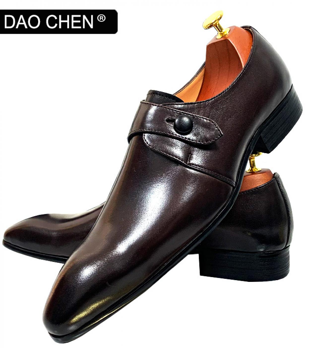Zapatos de cuero para hombre, mocasines italianos, zapatos italianos de lujo para hombre, zapatos con correa de monje, zapatos i