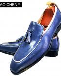 Daochen elegante diseñador zapatos para hombre negro azul lujo hombre vestido zapato Oficina negocios boda cuero genuino mocasin