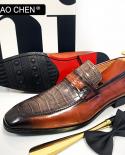 أحذية جلدية أصلية للرجال بدون كعب من الجلد أحذية كاجوال بدون كعب للرجال بتصميم فاخر