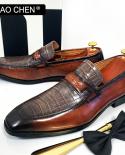 Mocasines de cuero originales para hombre, zapatos de vestir de cuero, mocasines informales, diseño de lujo para hombres