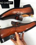أحذية جلدية أصلية للرجال بدون كعب من الجلد أحذية كاجوال بدون كعب للرجال بتصميم فاخر