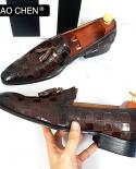 Mocasines de marca de lujo para hombre, zapatos informales, Color negro macarrón, zapatos de vestir para hombre, zapatos de cuer
