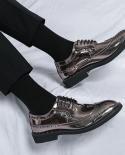Mens Dress Shoes High Quality Fashion Comfortable Business Mens Formal Shoes Brogue Mens Shiny Shoes Gold Gentleman S