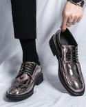 الرجال اللباس أحذية عالية الجودة أزياء مريحة رجال الأعمال الرسمي أحذية البروغ أحذية رجالية لامعة الذهب الرجل المحترم S