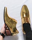 Mens Formal Shoes Tudor Gold Mens Leather Oxford Shoes Italy 2023 Dress Shoes Wedding Lace Up Leather Business Shoes  M