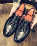Zapatos de vestir para hombre Zapatos de cuero italianos para hombre Mocasines para hombre Diseñador formal de gran tamaño Negro