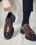 Zapatos de traje Brogue de lujo para hombre, zapatos de cuero de negocios formales informales, zapatos de boda negros y marrones