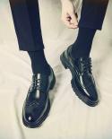 Zapatos de traje Brogue de lujo para hombre, zapatos de cuero de negocios formales informales, zapatos de boda negros y marrones