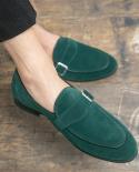 Italian Style Mens Casual Shoes Green Comfortable Fashion Luxury Casual Shoes Mens Leather Shoes Suede Loafers Large S