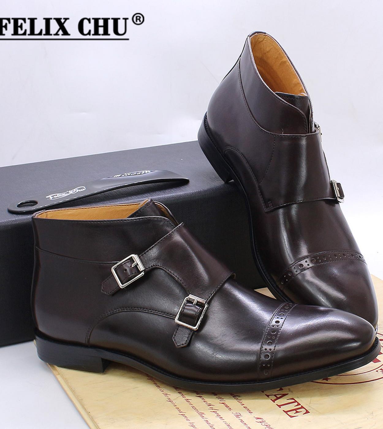 US 106.81 Mens Western Style Ankle Boots Mens Double Monk Strap