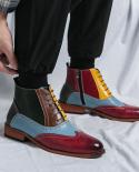 Winter Men Thick Wooden Sole Chelsea Boots Luxury Men Dress Casual Shoes Trend All Match Boot Luxury Brand Platform Men 