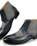 Newest Fashion Luxury Mens Ankle Boots British Style Shoes Genuine Leather Denim Classic Gentleman Elegant Shoes Custom
