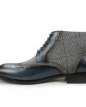Newest Fashion Luxury Mens Ankle Boots British Style Shoes Genuine Leather Denim Classic Gentleman Elegant Shoes Custom